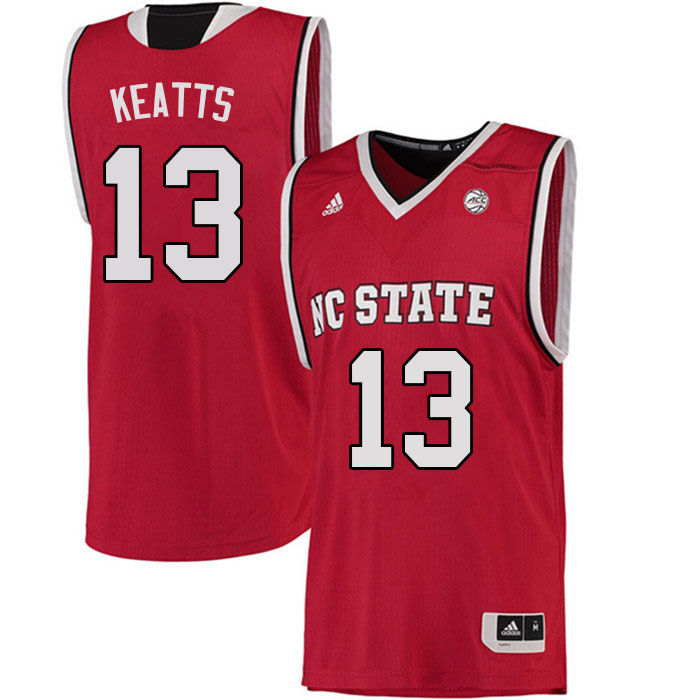 Men #13 KJ Keatts NC State Wolfpack College Basketball Jerseys Sale-Red